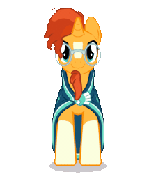 Size: 688x768 | Tagged: safe, artist:alex6886, sunburst, pony, unicorn, g4, 3d, 3d model, animated, beard, cape, clothes, coat markings, facial hair, gif, glasses, goatee, horn, male, show accurate, simple background, socks (coat markings), solo, spinning, stallion, transparent background, turnaround, you spin me right round