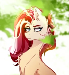 Size: 1181x1280 | Tagged: safe, artist:mskend_a, oc, oc only, pony, unicorn, bust, chest fluff, female, horn, mare, solo