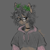 Size: 2048x2048 | Tagged: safe, artist:toxikil, oc, oc only, oc:laurel crown, earth pony, pony, anthro, choker, clothes, cropped, femboy, glasses, gray background, hoodie, male, messy mane, short shirt, shy, shy smile, simple background, smiling, solo