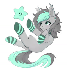 Size: 961x1034 | Tagged: safe, artist:tanatos, oc, oc only, oc:opal stone, bat pony, accessory, clothes, simple background, socks, solo, striped socks, white background