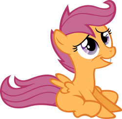 Size: 900x880 | Tagged: safe, artist:hombre0, scootaloo, pegasus, pony, g4, blank flank, female, filly, foal, simple background, sitting, solo, transparent background, vector