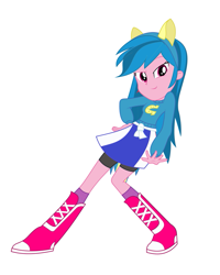 Size: 827x1032 | Tagged: safe, artist:eqgrp-firefly, firefly, rainbow dash, equestria girls, g1, g4, boots, clothes, high heel boots, recolor, shirt, shoes, simple background, skirt, socks, solo, sweater, white background