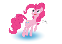 Size: 9921x7016 | Tagged: safe, artist:lomewa, pinkie pie, earth pony, pony, g4, 2018, female, mare, open mouth, raised hoof, simple background, solo, transparent background