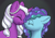 Size: 3598x2500 | Tagged: safe, artist:dumbwoofer, misty brightdawn, opaline arcana, alicorn, pony, unicorn, g5, a better ending for opaline arcana, boop, curved horn, cute, daaaaaaaaaaaw, duo, duo female, ear fluff, eyes closed, female, freckles, gradient background, happy, height difference, horn, if only, mama opaline, mare, noseboop, smiling, what if