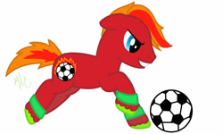 Size: 1024x613 | Tagged: safe, artist:ivory-keys-mlp, oc, oc only, earth pony, pony, football, male, simple background, solo, sports, white background