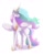 Size: 828x1050 | Tagged: safe, artist:anticular, princess celestia, alicorn, pony, g4, crown, eyebrows, eyebrows visible through hair, female, folded wings, hoof shoes, jewelry, looking back, mare, peytral, regalia, shadow, simple background, smiling, solo, tall, white background, wings