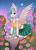 Size: 1067x1493 | Tagged: safe, artist:renfriday13, artist:spacerabbitart, princess celestia, alicorn, anthro, g4, bracelet, bush, clothes, female, flower, jewelry, leaning, skirt, smiling, solo