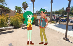 Size: 1376x876 | Tagged: safe, artist:yungstuff, timber spruce, wallflower blush, equestria girls, g4, duo, duo male and female, equestria girls in real life, female, irl, male, photo, shipping, straight, timberflower