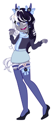 Size: 1792x4093 | Tagged: safe, artist:tsukikage-bloodrage, oc, oc only, oc:oreo cream, equestria girls, g4, clothes, female, scarf, simple background, skirt, socks, solo, sweater, transparent background