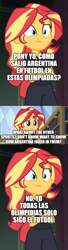 Size: 500x1827 | Tagged: safe, edit, edited screencap, screencap, sunset shimmer, human, equestria girls, g4, argentina, comic, football, human sunset, olympics, screencap comic, self paradox, self ponidox, spanish, sports, summer olympics, translated in the description