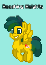 Size: 768x1072 | Tagged: safe, oc, oc only, oc:reaching heights, pegasus, pony, pony town, animated, blue background, cutie mark, flying, gif, grin, male, simple background, smiling, solo, stallion