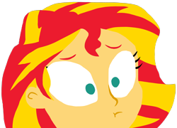 Size: 2996x2160 | Tagged: safe, artist:wissle, sunset shimmer, equestria girls, g4, female, insecure, nervous, newbie artist training grounds, shrunken pupils, simple background, solo, transparent background, uncertain, worried