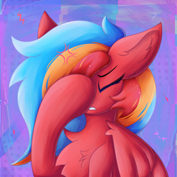 Size: 3000x3000 | Tagged: safe, artist:gaffy, oc, oc only, oc:gaffy, pegasus, chest fluff, ear fluff, facehoof, female, pegasus oc, solo, vent art, wings