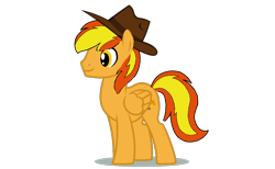 Size: 2135x1319 | Tagged: safe, artist:williamtheofficial, oc, oc only, oc:firey ratchet, pegasus, g4, fedora, hat, male, simple background, transparent background, vector