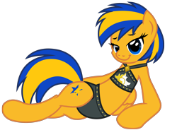 Size: 5138x3772 | Tagged: safe, artist:ejlightning007arts, oc, oc only, oc:flare spark, pegasus, pony, clothes, pegasus oc, simple background, solo, sunset shimmer swimsuit, swimsuit, transparent background, vector