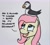 Size: 2048x1843 | Tagged: safe, artist:hoofclid, fluttershy, bird, pegasus, pony, puffin, g4, bust, cute, dialogue, female, looking up, mare, marker drawing, open mouth, open smile, shyabetes, smiling, solo, traditional art