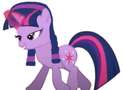 Size: 796x580 | Tagged: safe, edit, edited screencap, screencap, twilight sparkle, pony, unicorn, g4, 1000 hours in ms paint, background removed, headband, pigtails, simple background, solo, transparent background, unicorn twilight, walking