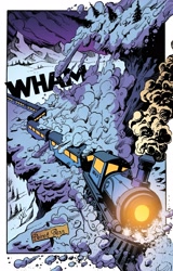 Size: 2014x3140 | Tagged: safe, artist:andy price, idw, g4, spoiler:comic, spoiler:comicholiday2019, accident, avalanche, locomotive, no pony, poirot pass, smoke, snow, train, train tracks