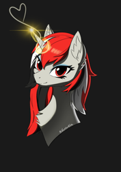 Size: 2480x3508 | Tagged: safe, artist:shutterglisten, oc, oc only, oc:shutterglisten, pony, unicorn, bust, glowing, glowing horn, horn, solo