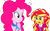 Size: 4078x2520 | Tagged: safe, edit, edited screencap, editor:mrtoonlover83, screencap, pinkie pie, sunset shimmer, human, equestria girls, g4, background removed, duo, duo female, female, not a vector, simple background, transparent background