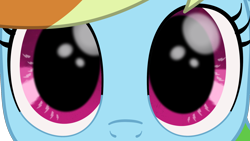 Size: 1920x1080 | Tagged: safe, artist:k. dale, rainbow dash, pegasus, pony, g4, big eyes, eye, eyes, looking at you, movie accurate, solo