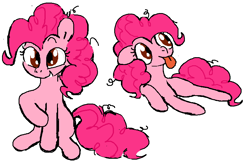 Size: 860x572 | Tagged: safe, artist:heartlurch, pinkie pie, earth pony, pony, g4, :p, alternate eye color, pixel-crisp art, red eyes, simple background, solo, tongue out, white background