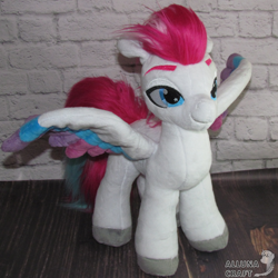 Size: 1200x1200 | Tagged: safe, artist:allunacraft, zipp storm, pony, g5, colored wings, irl, multicolored wings, photo, plushie, solo, wings