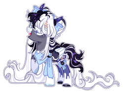 Size: 2490x1868 | Tagged: safe, artist:lavender-bases, oc, oc only, oc:oreo cream, pegasus, pony, clothes, colored wings, female, horns, mare, scarf, simple background, socks, solo, transparent background, two toned wings, wings