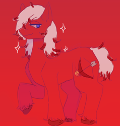 Size: 2860x3000 | Tagged: safe, artist:vicreversed, oc, oc only, oc:burning arrow, earth pony, pony, full body, red background, simple background, solo