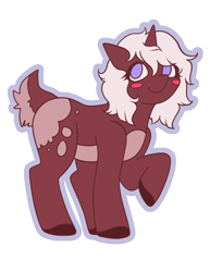 Size: 2320x3000 | Tagged: safe, artist:vicreversed, oc, oc only, oc:dew drop, pony, unicorn, blush sticker, blushing, horn, simple background, solo, transparent background