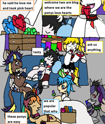 Size: 1031x1218 | Tagged: safe, artist:ask-luciavampire, oc, earth pony, pegasus, pony, undead, unicorn, vampire, vampony, crystal, horn, new ask blog, tumblr