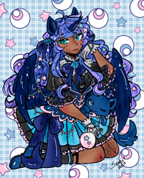 Size: 2000x2474 | Tagged: safe, artist:seuris1, princess luna, alicorn, human, anthro, equestria girls, g4, luna eclipsed, adorozatorumary, humanized, lolita fashion, sanrio, solo