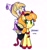 Size: 1389x1478 | Tagged: safe, artist:rlabbiy, carrot top, golden harvest, noi, earth pony, pony, g4, cape, clothes, costume, devil costume, devil horns, duo, duo female, female, filly, foal, hat, hennin, horns, mare, nightmare night costume, princess, princess noi, princess outfit, riding, siblings, simple background, sisters, smiling, text, white background