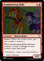 Size: 375x523 | Tagged: safe, edit, spike, sunset shimmer, twilight sparkle, dog, equestria girls, g4, my little pony equestria girls, ccg, lockers, magic the gathering, spike the dog, trading card, trading card edit, trading card game, trio