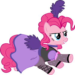 Size: 2007x2000 | Tagged: safe, artist:bakabrony, pinkie pie, earth pony, pony, g4, clothes, dress, female, high res, mare, puffy sleeves, saloon dress, saloon pinkie, simple background, solo, transparent background, vector