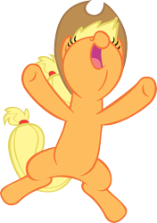 Size: 2019x2863 | Tagged: safe, artist:bakabrony, applejack, earth pony, pony, applebuck season, g4, applejack is best facemaker, applejack's hat, cowboy hat, female, hat, high res, mare, open mouth, simple background, solo, transparent background, vector