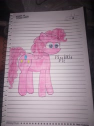 Size: 3456x4608 | Tagged: safe, artist:camil-ferret, pinkie pie, earth pony, g4, drawing, female, lined paper, solo, traditional art