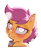 Size: 829x1004 | Tagged: safe, artist:cold-blooded-twilight, scootaloo, pegasus, pony, g4, bedroom eyes, blushing, collar, female, filly, foal, glowing, glowing eyes, heart, heart eyes, panting, simple background, solo, transparent background, wingding eyes