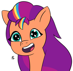 Size: 2234x2193 | Tagged: safe, artist:frownfactory, sunny starscout, earth pony, pony, g5, my little pony: tell your tale, cute, female, happy, mane stripe sunny, simple background, smell, solo, sunnybetes, transparent background