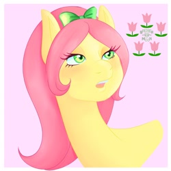 Size: 1748x1748 | Tagged: safe, artist:moonsacher, posey bloom, earth pony, pony, g5, my little pony: make your mark, bow, female, hair bow, mare, solo