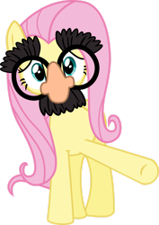 Size: 1024x1448 | Tagged: safe, artist:jessicat0, fluttershy, pegasus, pony, g4, magical mystery cure, my little pony: friendship is magic, .svg available, female, groucho mask, mare, simple background, solo, transparent background, vector