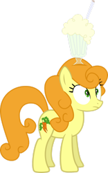 Size: 1024x1636 | Tagged: safe, artist:jessicat0, carrot top, golden harvest, earth pony, pony, g4, mmmystery on the friendship express, my little pony: friendship is magic, .svg available, balancing, drink, female, mare, milkshake, simple background, solo, transparent background, vector