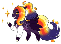 Size: 1280x926 | Tagged: safe, artist:malinraf1615, oc, oc only, oc:cosmopolitan, pegasus, pony, chibi, clothes, colored wings, commission, female, mare, simple background, solo, transparent background, two toned wings, wings