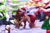 Size: 1280x848 | Tagged: safe, artist:malinraf1615, oc, oc only, pony, unicorn, christmas, clothes, female, hat, holiday, horn, mare, present, santa hat, scarf, snow, snowman, solo