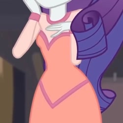 Size: 432x432 | Tagged: safe, edit, edited screencap, screencap, rarity, human, equestria girls, g4, my little pony equestria girls: better together, my little pony equestria girls: choose your own ending, rarity investigates: the case of the bedazzled boot, rarity investigates: the case of the bedazzled boot: trixie, boobshot, breasts, close-up, clothes, cropped, dress, hand on chest, hips, long dress, long skirt, long sleeves, pictures of chests, skirt, solo, torso