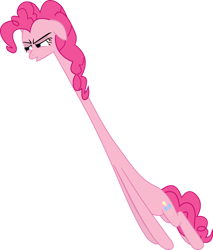 Size: 900x1054 | Tagged: safe, artist:jessicat0, pinkie pie, earth pony, pony, g4, putting your hoof down, .svg available, cartoon physics, female, giraffe pie, gomu gomu no mi, long neck, mare, necc, pinkie being pinkie, pinkie physics, ponies are stretchy, simple background, solo, transparent background, vector