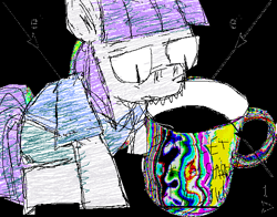 Size: 540x424 | Tagged: safe, artist:y122n20497166, maud pie, pony, g4, coffee, coffee cup, cup, female, mare, solo