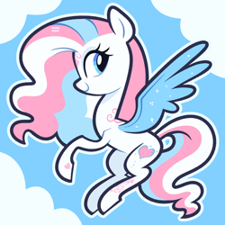 Size: 5000x5000 | Tagged: safe, artist:pilesofmiles, star catcher, pegasus, pony, g3, g4, colored wings, female, flying, g3 to g4, generation leap, mare, markings, multicolored hair, multicolored mane, multicolored tail, multicolored wings, show accurate, solo, spread wings, tail, wings