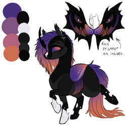 Size: 2000x2000 | Tagged: safe, artist:iwouldntmind, oc, oc only, changeling, changeling queen, changeling oc, changeling queen oc, halloween, holiday, purple changeling, reference, reference sheet, simple background, solo, white background