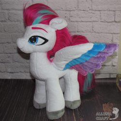 Size: 1200x1200 | Tagged: safe, artist:allunacraft, zipp storm, pegasus, pony, g5, adorazipp, cute, irl, photo, plushie, solo